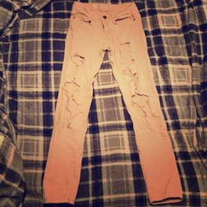 Pink Ripped / Distressed Skinny Jeans